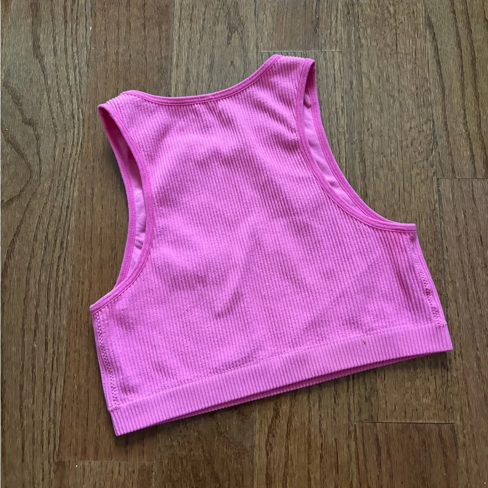 Garage Pink Ribbed Crop Top - Picture 3 of 5